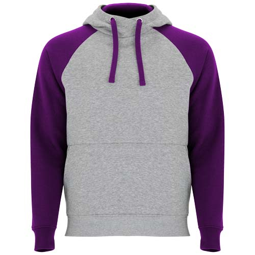 Sweat à capuche unisexe personnalisable - Badet Gris et Violet